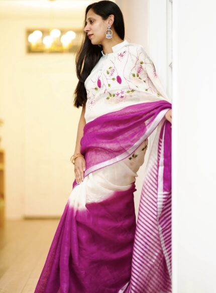 Linen saree