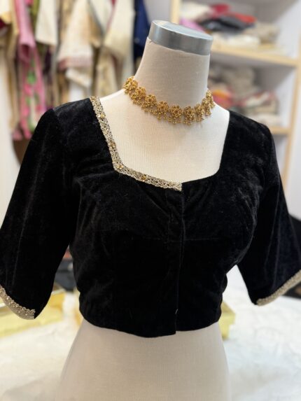 Black velvet blouse